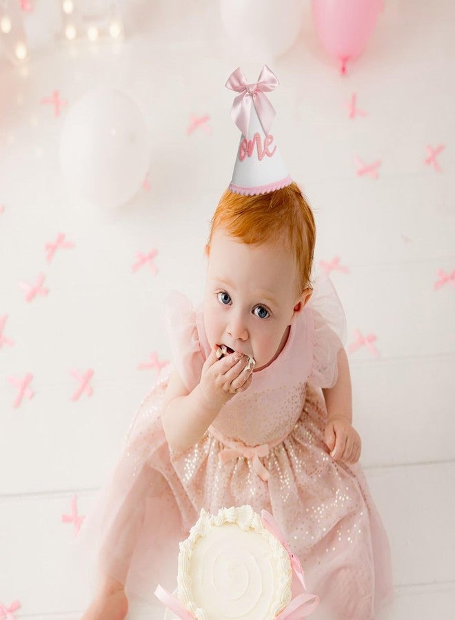 HGFC 1st Birthday Hat For Girls - Pink Bow First Birthday Crown, First Party Supplies For Baby Girl, Photo Prop, Princess Theme (one) - Image 5